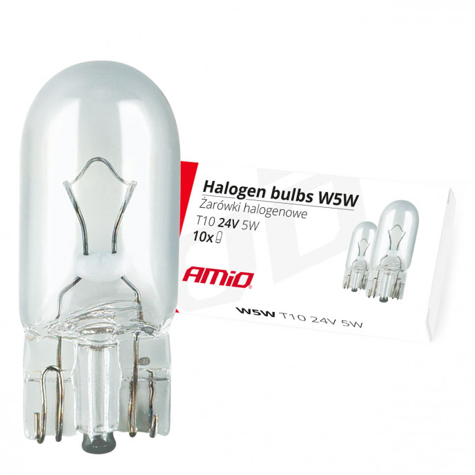 Halogeenlampen W5W T10 5W W2.1x9.5d 24V 10st