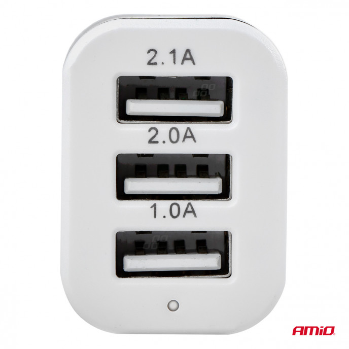 Telefoon oplader 3xUSB wit PCH-03