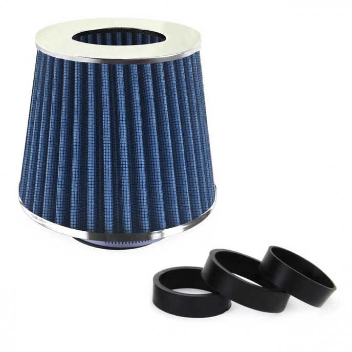 Car Air Conical Filter rood, universeel, 3 montageadapters AMIO-01042