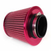 Car Air Conical Filter rood, universeel, 3 montageadapters AMIO-01042