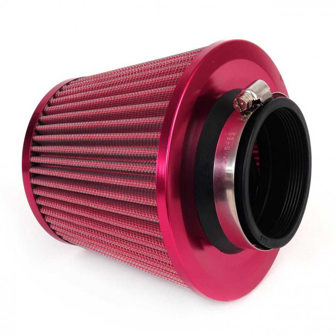 Car Air Conical Filter rood, universeel, 3 montageadapters AMIO-01042