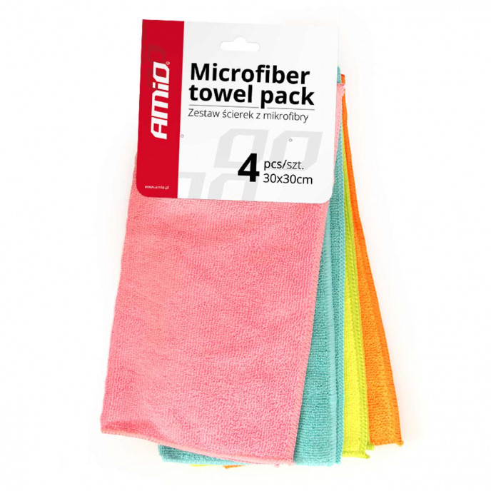 Microvezel handdoekenpakket 4 stuks. 30x30 cm Cwash-02 AMIO-01046