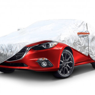 Autohoes met ritssluiting, reflecterend, 120gr + katoen, Zilver, maat: L, 480x180x120cm