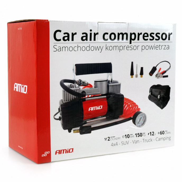 Auto Luchtcompressor 2cilinder 12V HQ Acomp-04