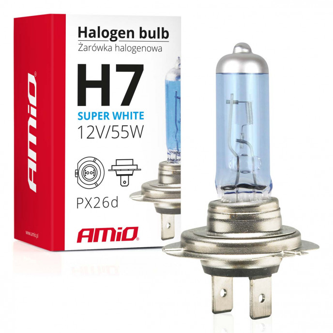 Halogeenlamp H7 12V 55W UV-filter (E8) Super Wit