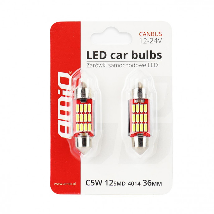 LED CANBUS 4014 12SMD Festoon C5W C10W C3W 36mm Wit 12V/24V