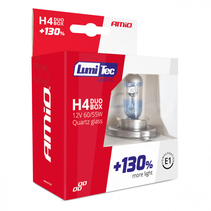 Halogeenlampen H4 12V 60/55W LumiTec LIMITED +130% DUO