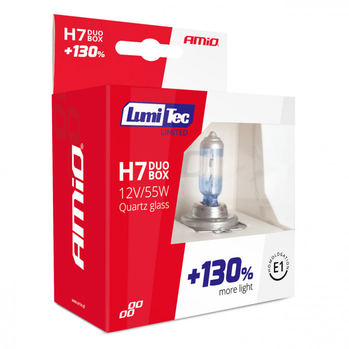 Halogeenlampen H7 12V 55W LumiTec LIMITED +130% DUO