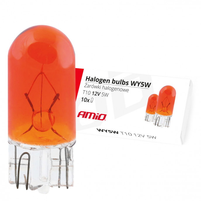 Halogeenlampen WY5W T10 5W W2.1x9.5d AMBER 12V 10szt.