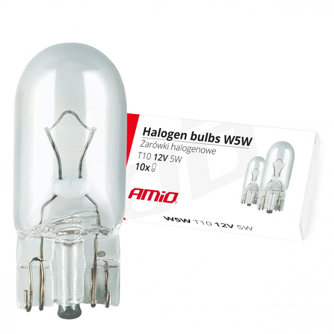 Halogeenlampen W5W T10 5W W2.1x9.5d 12V 10st