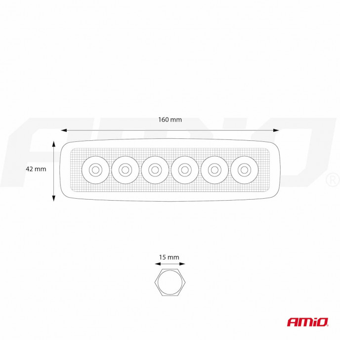 Werklamp AWL01 6 LED FLAT 9-60V, afm 160x43x42mm