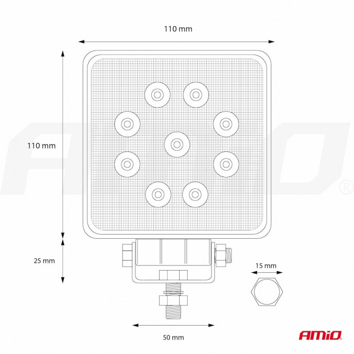 Werklamp AWL03 9 LED FLOOD 9-60V