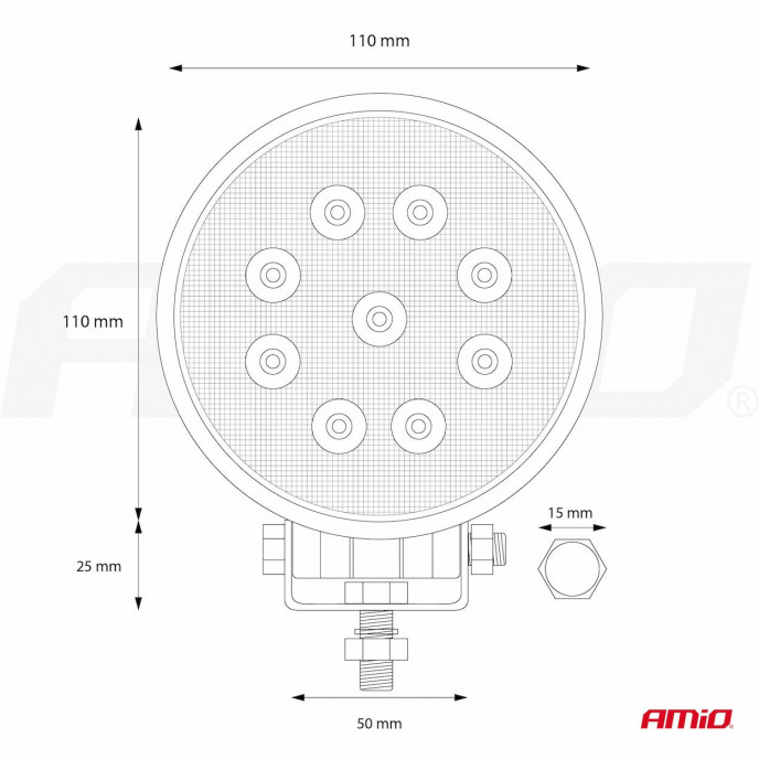 Werklamp AWL06 9 LED FLOOD 9-36V