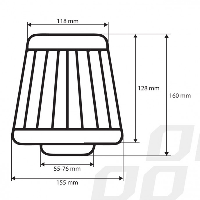 Car Air Conical Filter rood/carbon, universeel, 3 montageadapters AMIO-01713