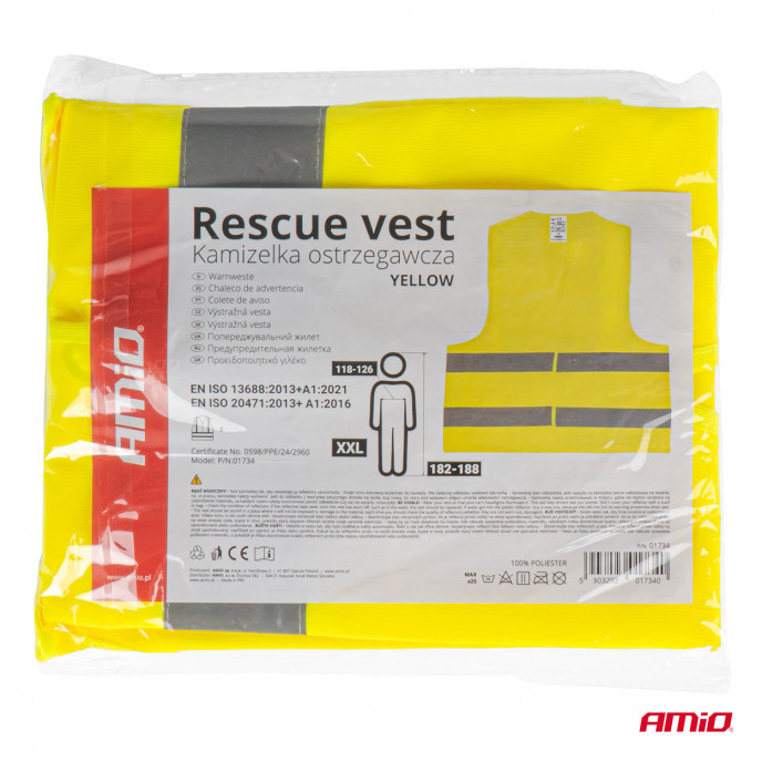 Veiligheidsvest geel met certificaat