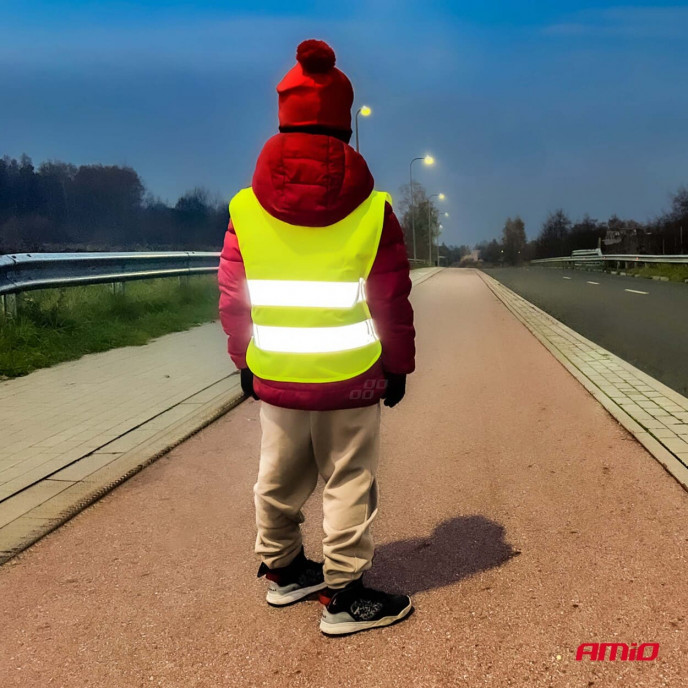 Veiligheidsvest voor kinderen geel met certificaat AMIO-01736
