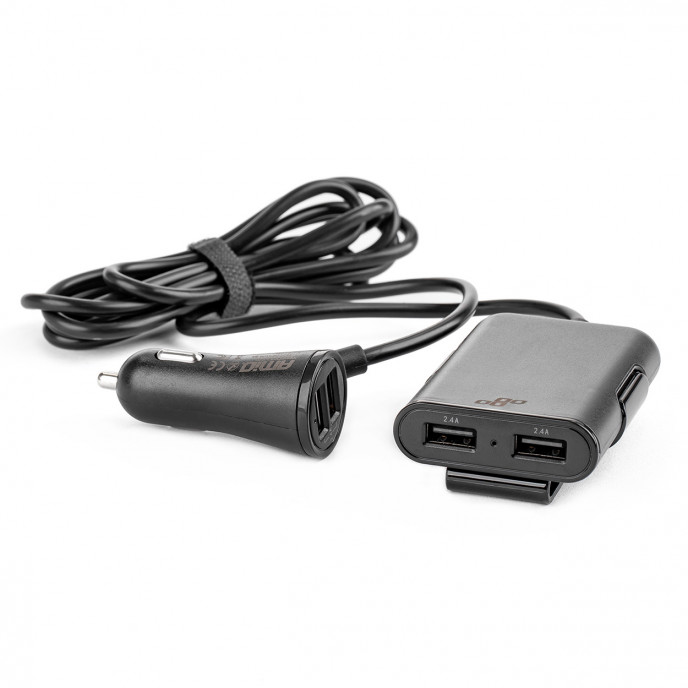 Telefoonoplader voor-achter met verlengsnoer 4 USB