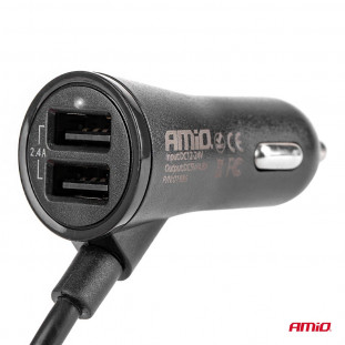 Telefoonoplader voor-achter met verlengsnoer 4 USB