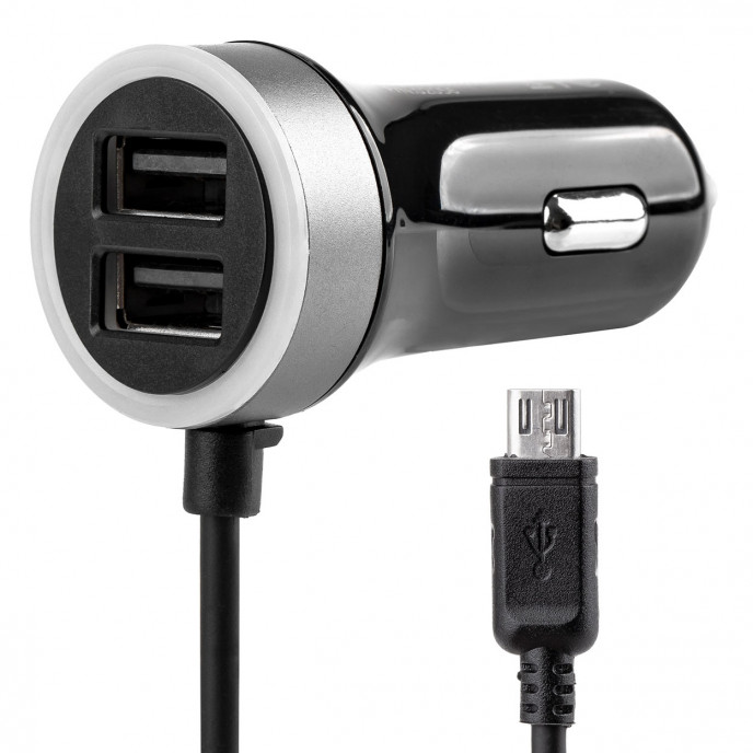 Autolader PCH PRO-01 microUSB+2xUSB 2.4A 12/24V