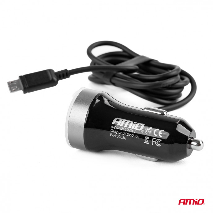 Autolader PCH PRO-01 microUSB+2xUSB 2.4A 12/24V
