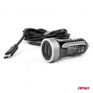 Telefoon oplader 12/24V Micro C + 2x USB 2.4A PCH PRO-3