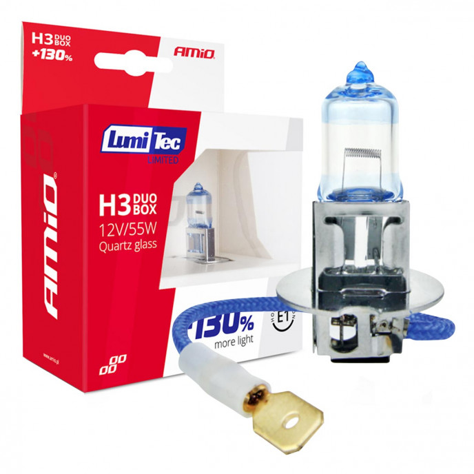 Halogeenlampen H3 12V 55W LumiTec LIMITED +130% DUO
