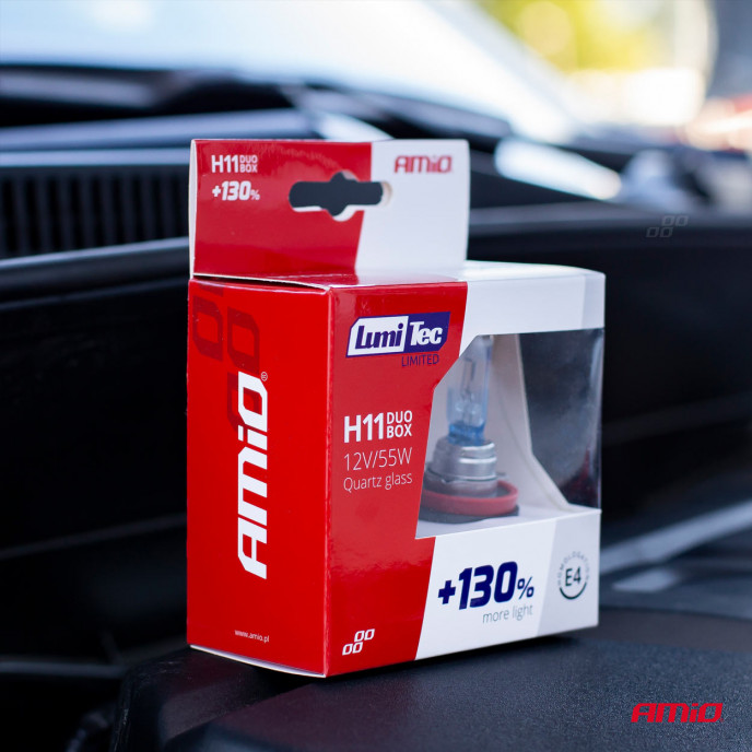 Halogeenlampen H11 12V 55W LumiTec LIMITED +130% DUO