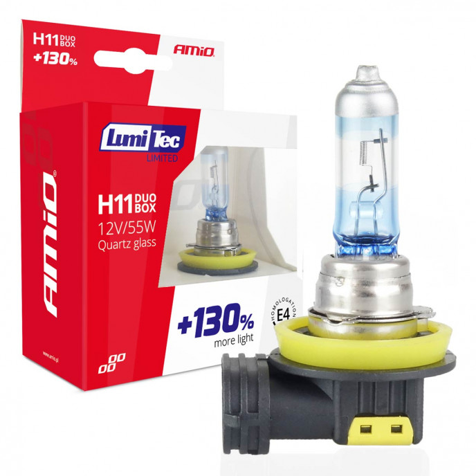 Halogeenlampen H11 12V 55W LumiTec LIMITED +130% DUO