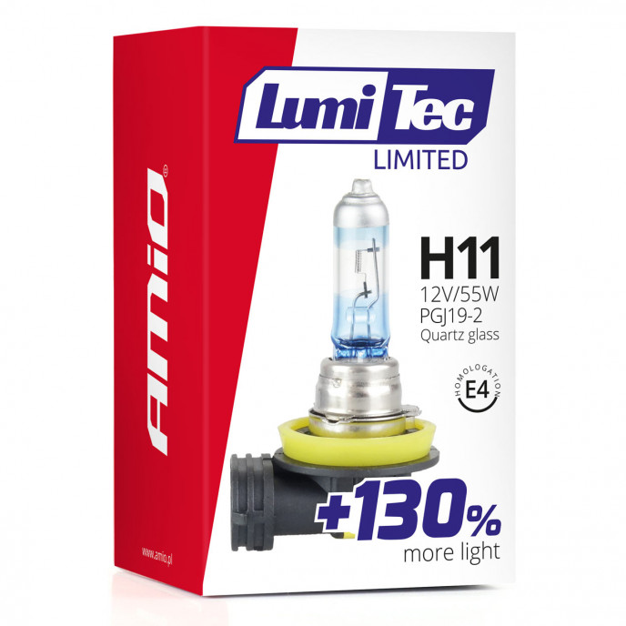 Halogeenlamp H11 12V 55W LumiTec LIMITED +130%