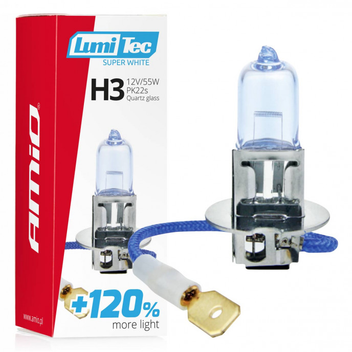 Halogeenlamp H3 12V 55W LumiTec Super White +120%