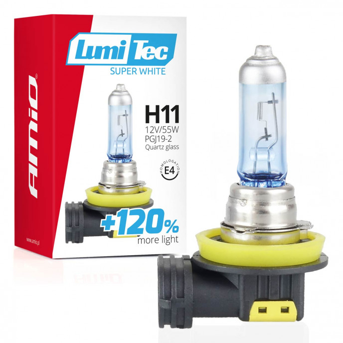Halogeenlamp H11 12V 55W LumiTec Super White +120%