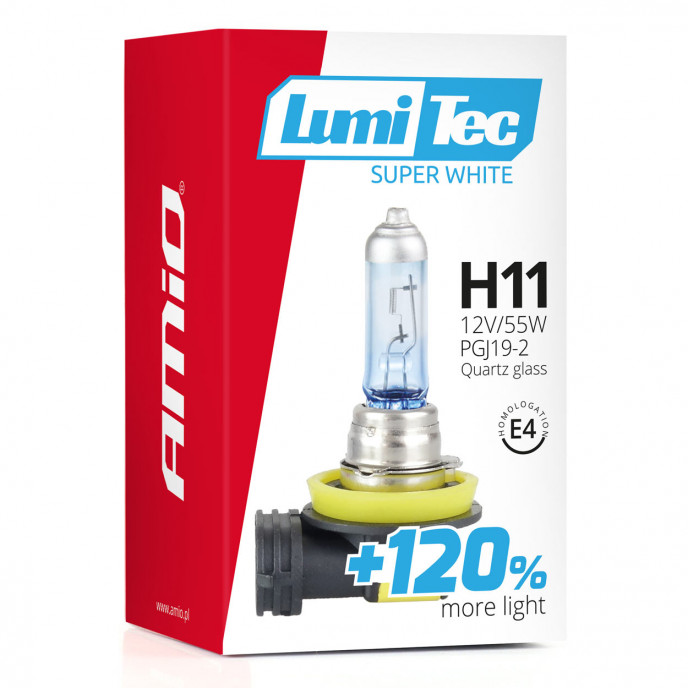 Halogeenlamp H11 12V 55W LumiTec Super White +120%