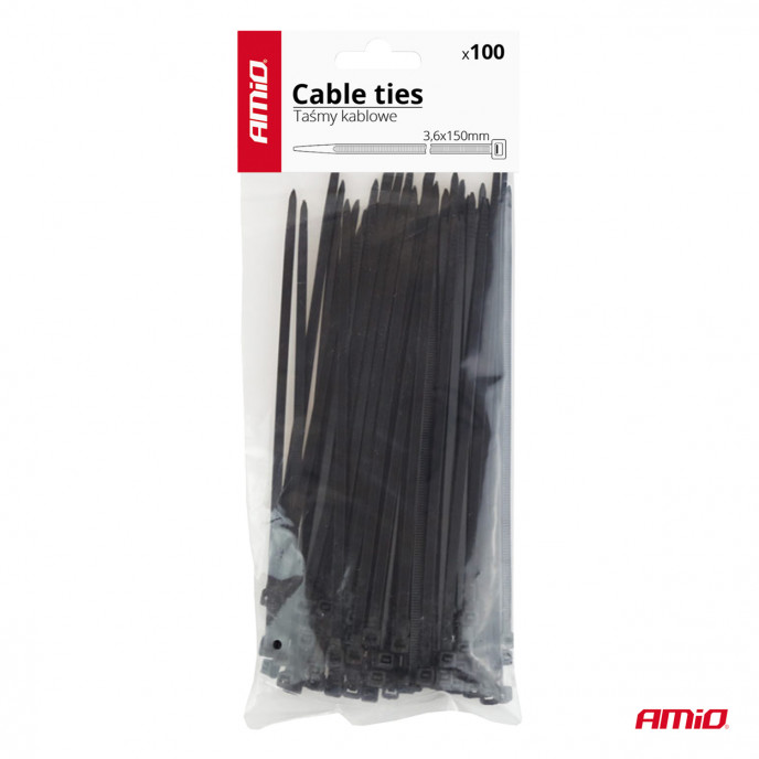Kabelbinders zwart 3,6x150mm - 100 stuks