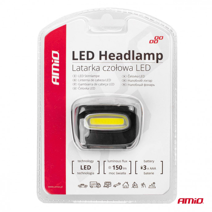 LED COB Hoofdlamp 3xAAA 150Flux IPX3