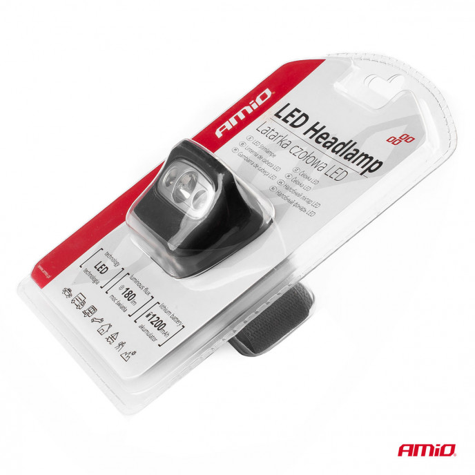 Koplamp LED 3W 1200mA oplaadbaar 180Flux IPX4