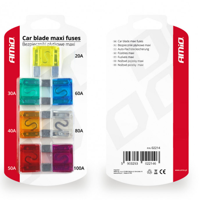 Autoblad maxi zekeringen 7pts, assortiment 