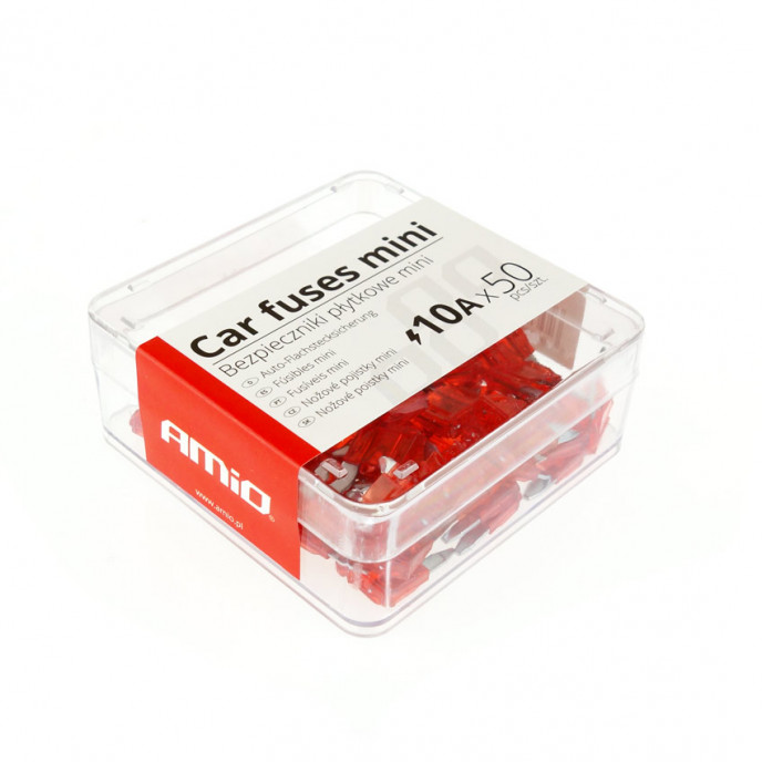 Auto mes zekeringen mini box 50 stuks 10A