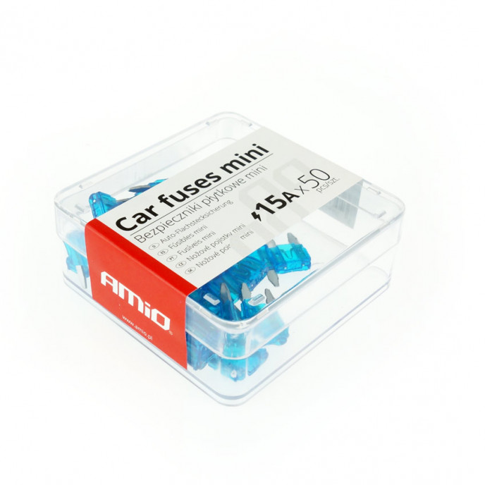 Auto mes zekeringen mini box 50 stuks 15A