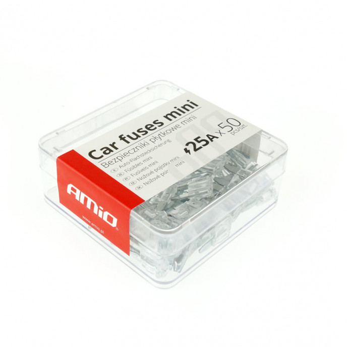 Auto mes zekeringen mini box 50 stuks 25A