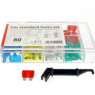 ATO steek zekering assortiment, 80 stuks met trekker