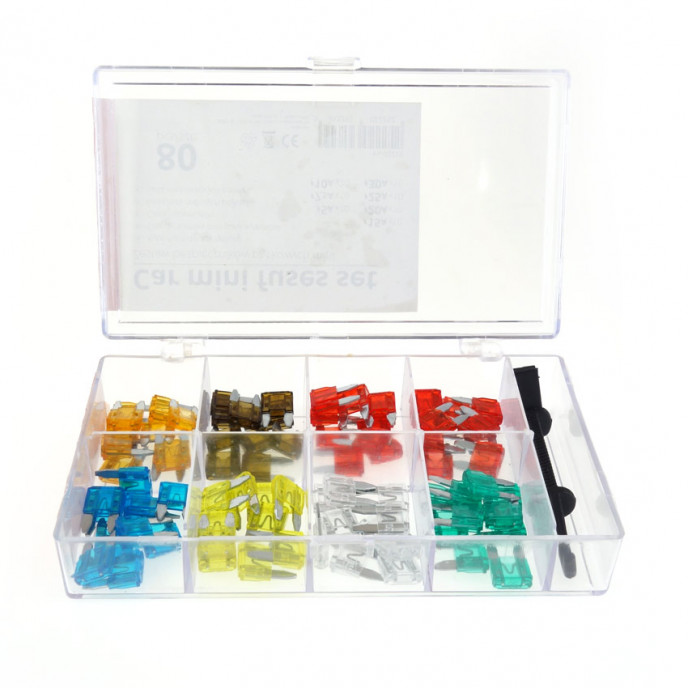 Auto mes zekeringen mini assortiment  80 stuks MIX
