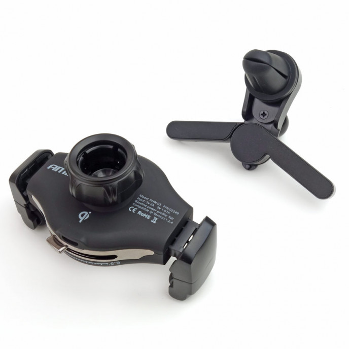 Telefoonhouder met draadloze oplader COMBO QC 3.0 PHW-03