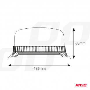 LED Waarschuwingslamp 36 LED bouten R65 R10 12V 24V W03b AMIO-02296