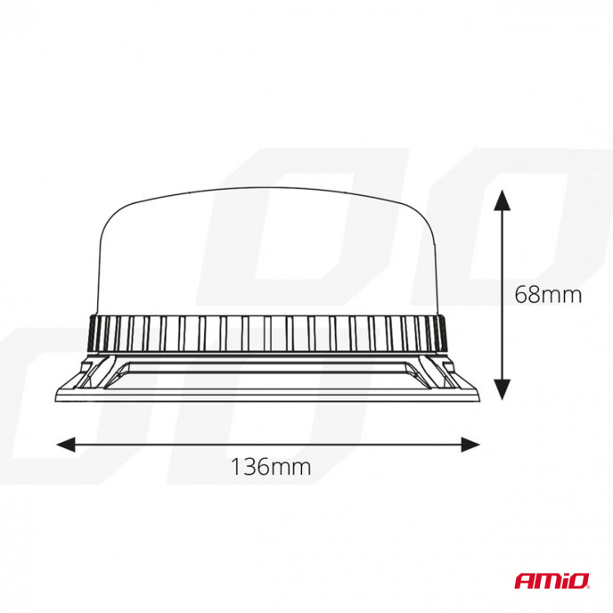 LED Waarschuwingslamp 36 LED bouten R65 R10 12V 24V W03b AMIO-02296