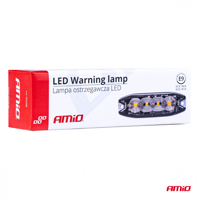 LED Waarschuwingslamp 4 LED R65 R10 12-24V AMIO-02298