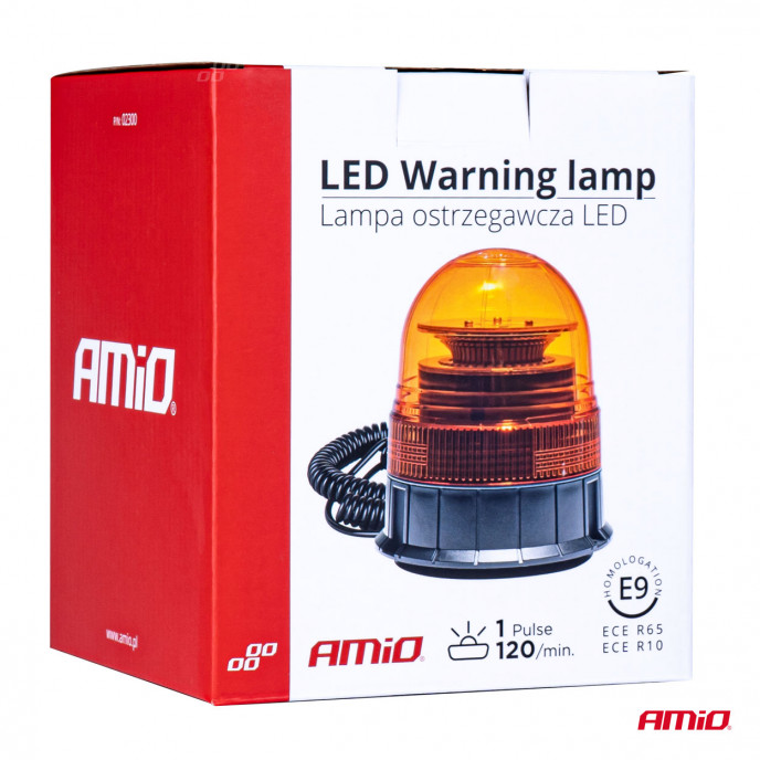 Waarschuwingslamp W02M Magnetisch R65 R10 39LED 12/24V IP56 AMIO-02300