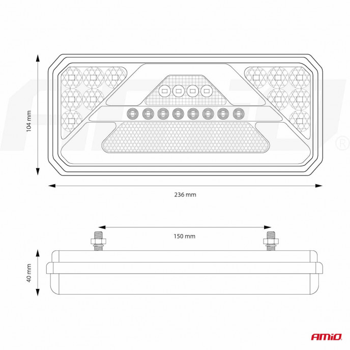 Led-achterlamp AMiO RCL-02-R dynamisch, rechts