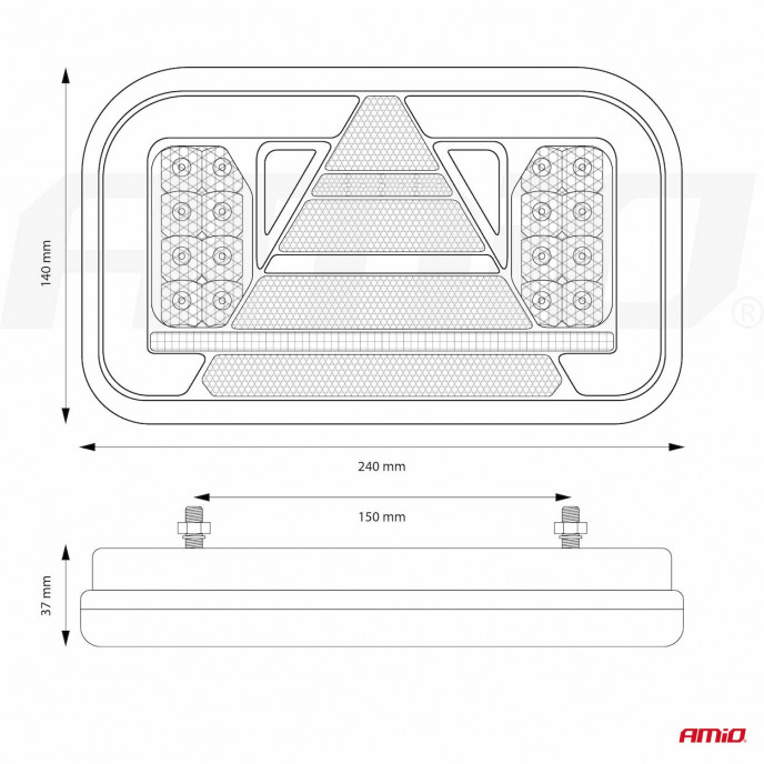 Led-achterlamp AMiO RCL-03-R dynamisch, rechts