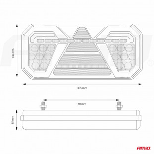 Led-achterlamp AMiO RCL-04-R dynamisch, rechts