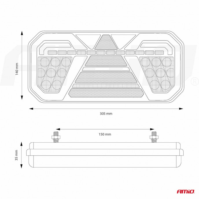 Led-achterlamp AMiO RCL-04-L dynamisch, links
